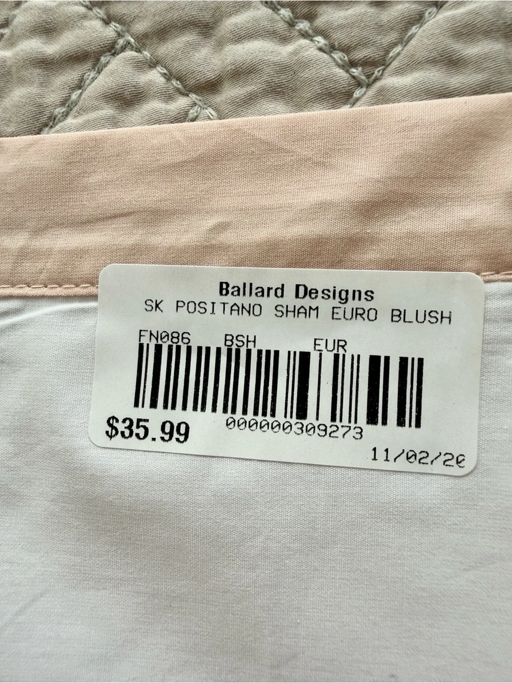 Ballard Designs 2  Positano 26 X 26 EURO SHAM pillows cases NWOT Cotton